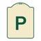Signmission Designer Series Sign W/ Letter P, Tan & Green Heavy-Gauge Aluminum Sign, 24" x 18", TG-1824-22934 A-DES-TG-1824-22934 - alternate 1
